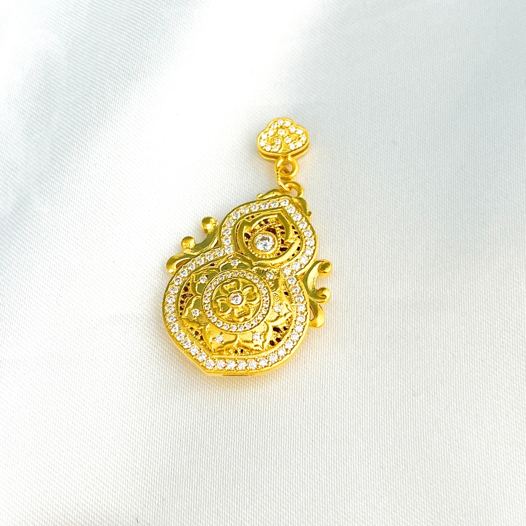 足金999 莫桑葫芦吊坠 带证书钢印