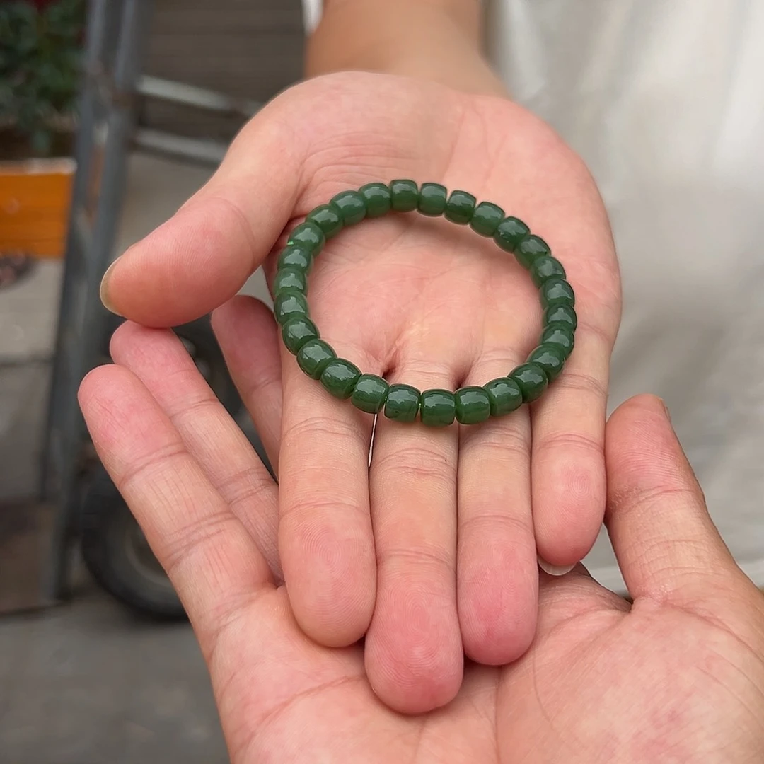 和田玉（碧玉）手镯未镶嵌老坑碧玉精品大漏