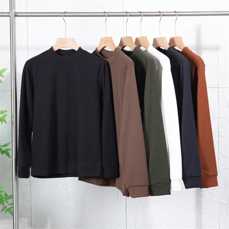 秋季男士柔软舒适亲肤弹力圆领卫衣休闲百搭纯色打底衫Z1712-1560