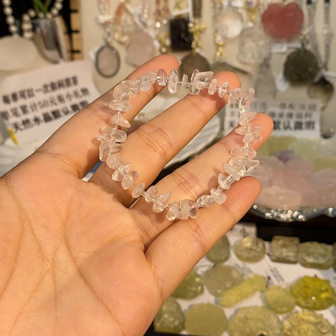 颈饰水晶未镶嵌白水随形串