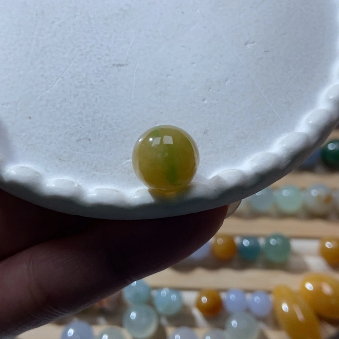 翡翠散珠翡翠黄加绿