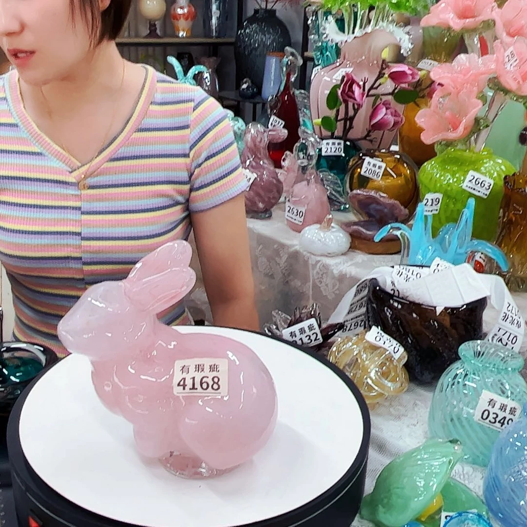 4168瑕 家悦琉璃花瓶摆件