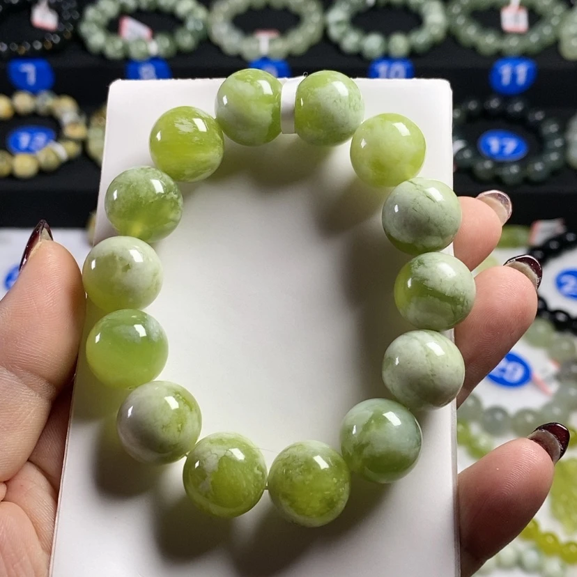 【闪购商品】蛇纹石玉手链未镶嵌贴*～卡16