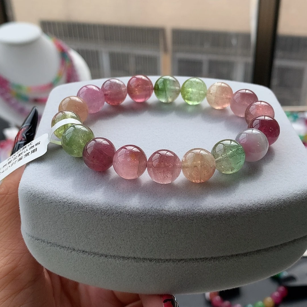 定制碧玺未镶嵌素圈透体润瓜