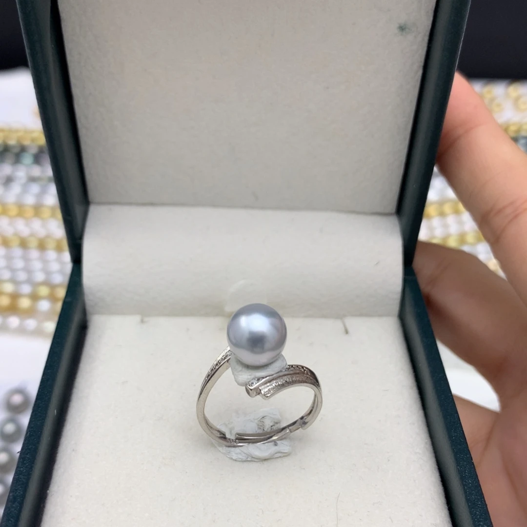 海水珍珠裸珠9.1mm大溪地铂金灰（裸珠）