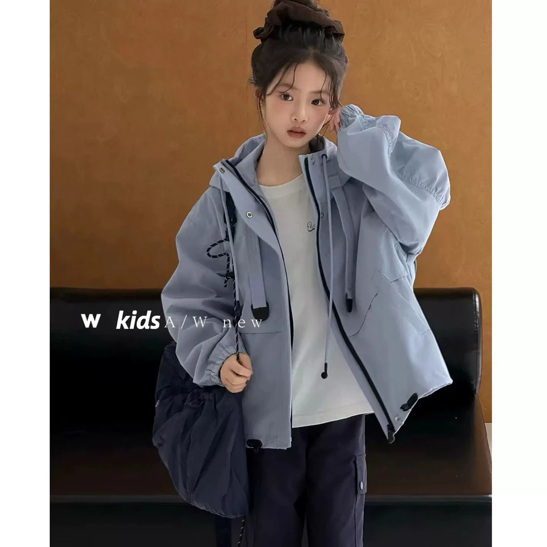 W童品，（现货）<7101编码>2025年冬款新款女童冲锋衣儿童夹棉外套
