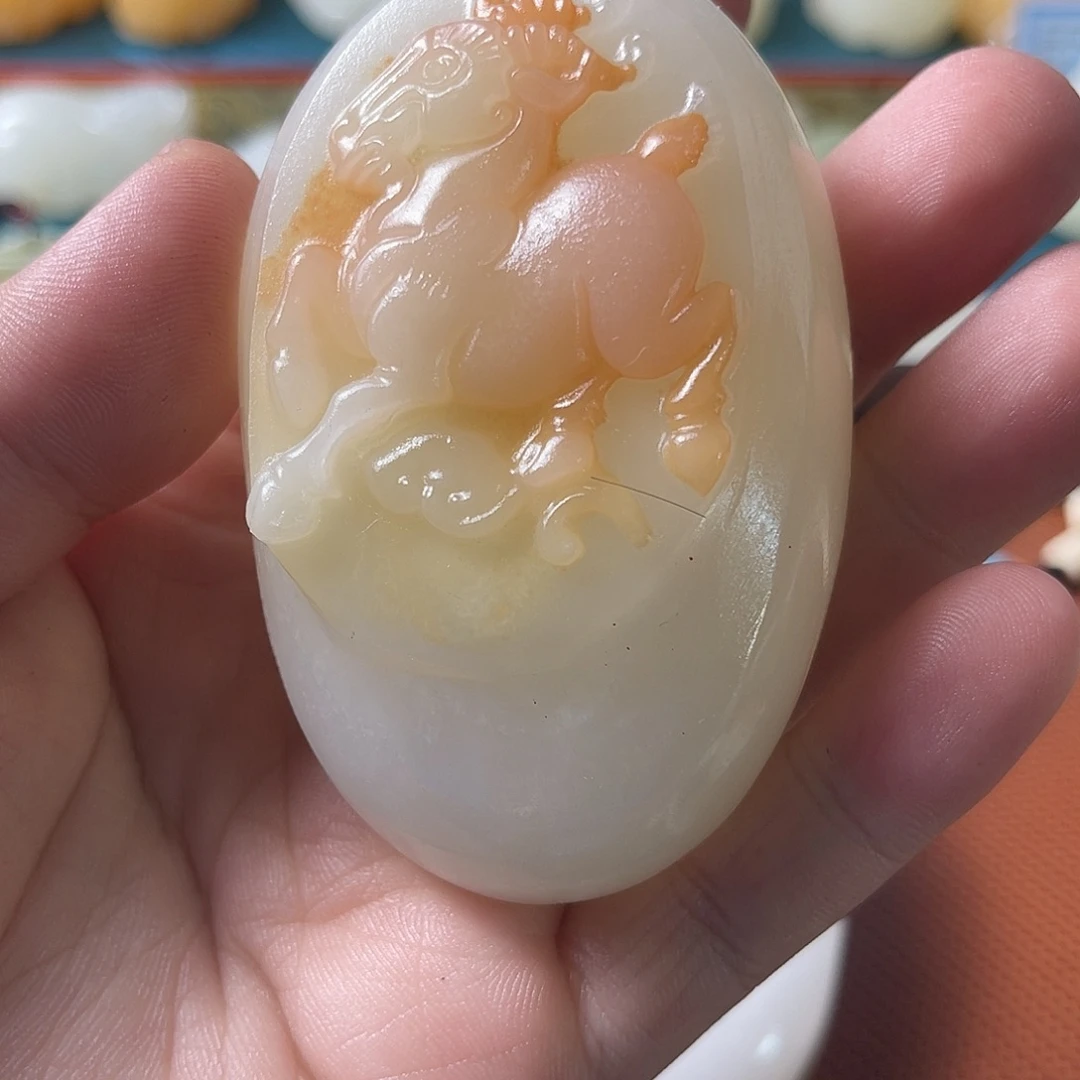 用***3石材天然方解石手把件不退换