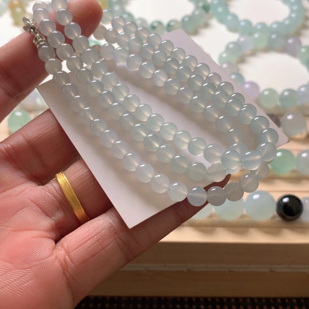 翡翠未镶嵌手链天然翡翠卡6项链