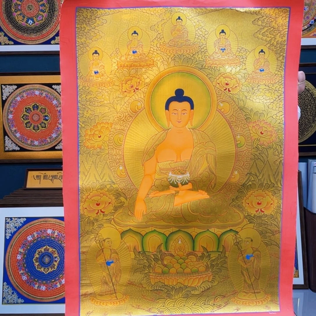 卷轴画手绘唐卡 释迦