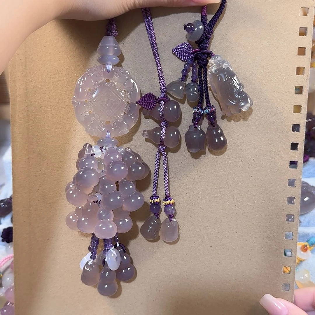 玛瑙/玉髓汽车挂件钥匙挂件未镶嵌淡*香