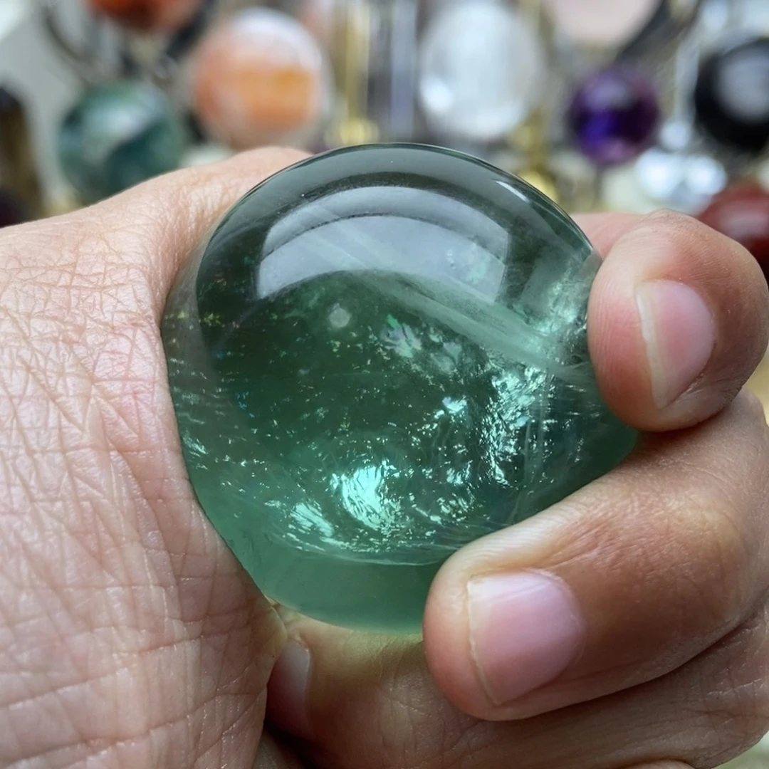 萤石摆件未镶嵌浠***麻萤石
