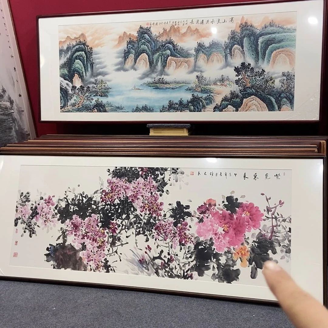 国画手绘作品带框包邮210成80