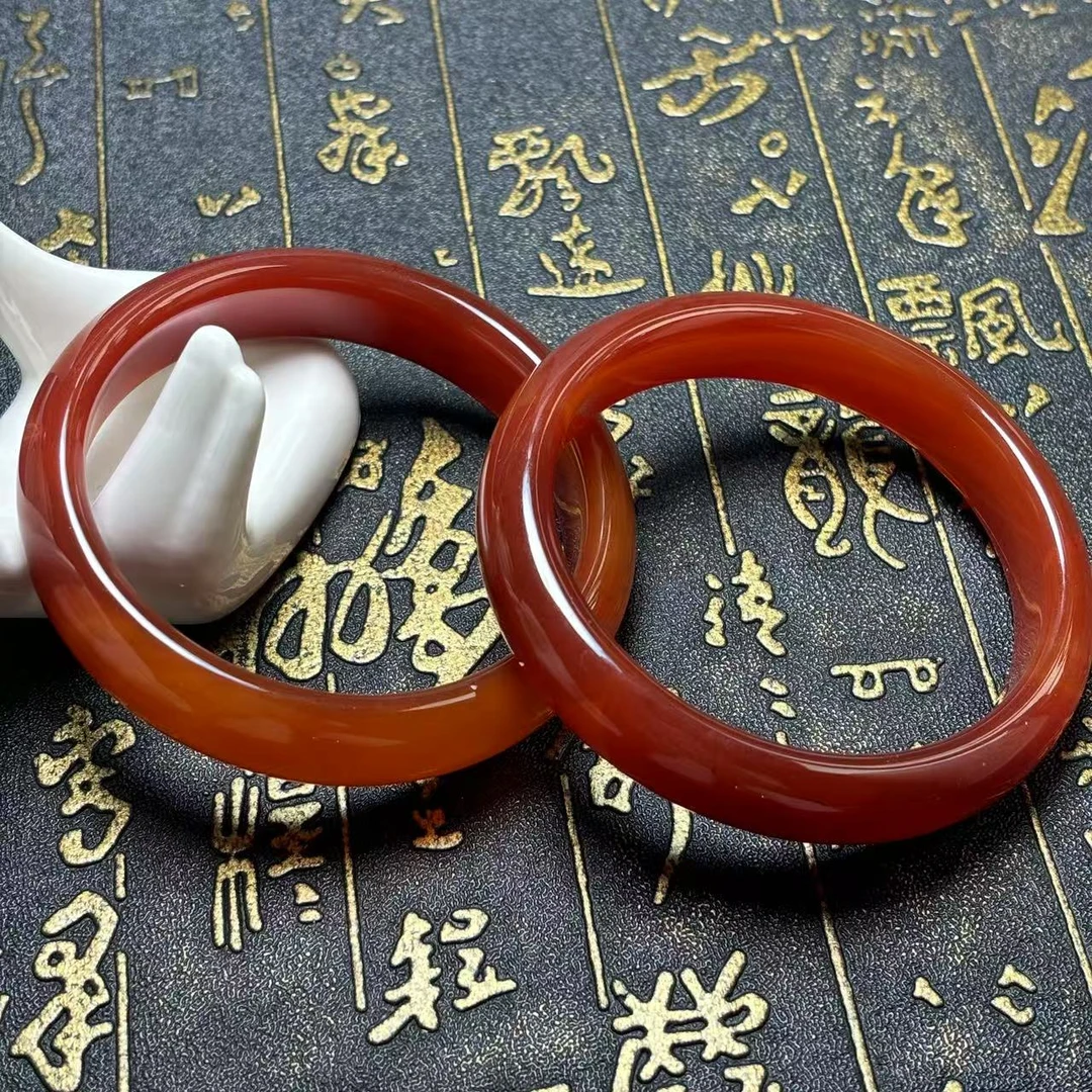 S1767卡15左右-黑金宝胆玛瑙手镯-多样性发其一-