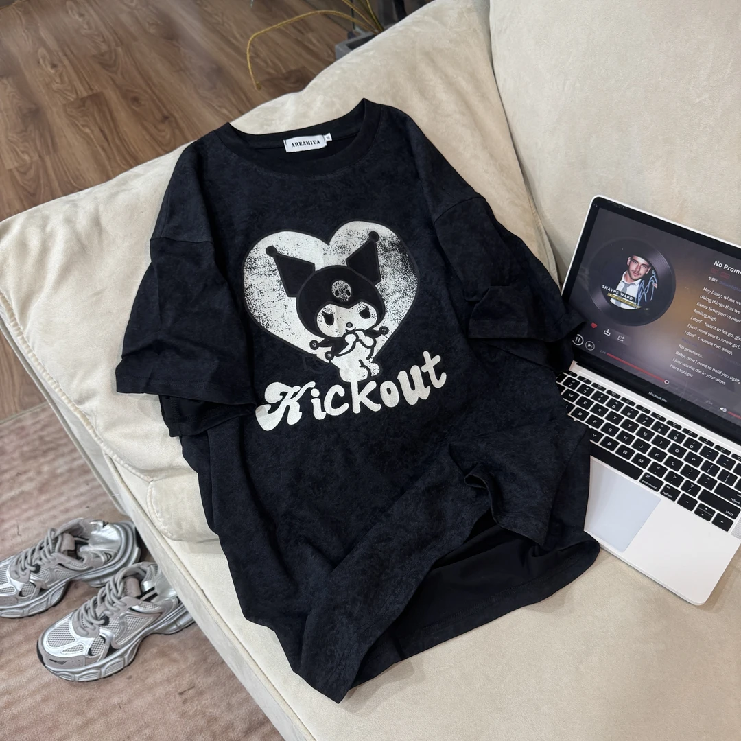 【坏坏卡通】酷大王夏季黑萌风格潮酷黑T恤CP283