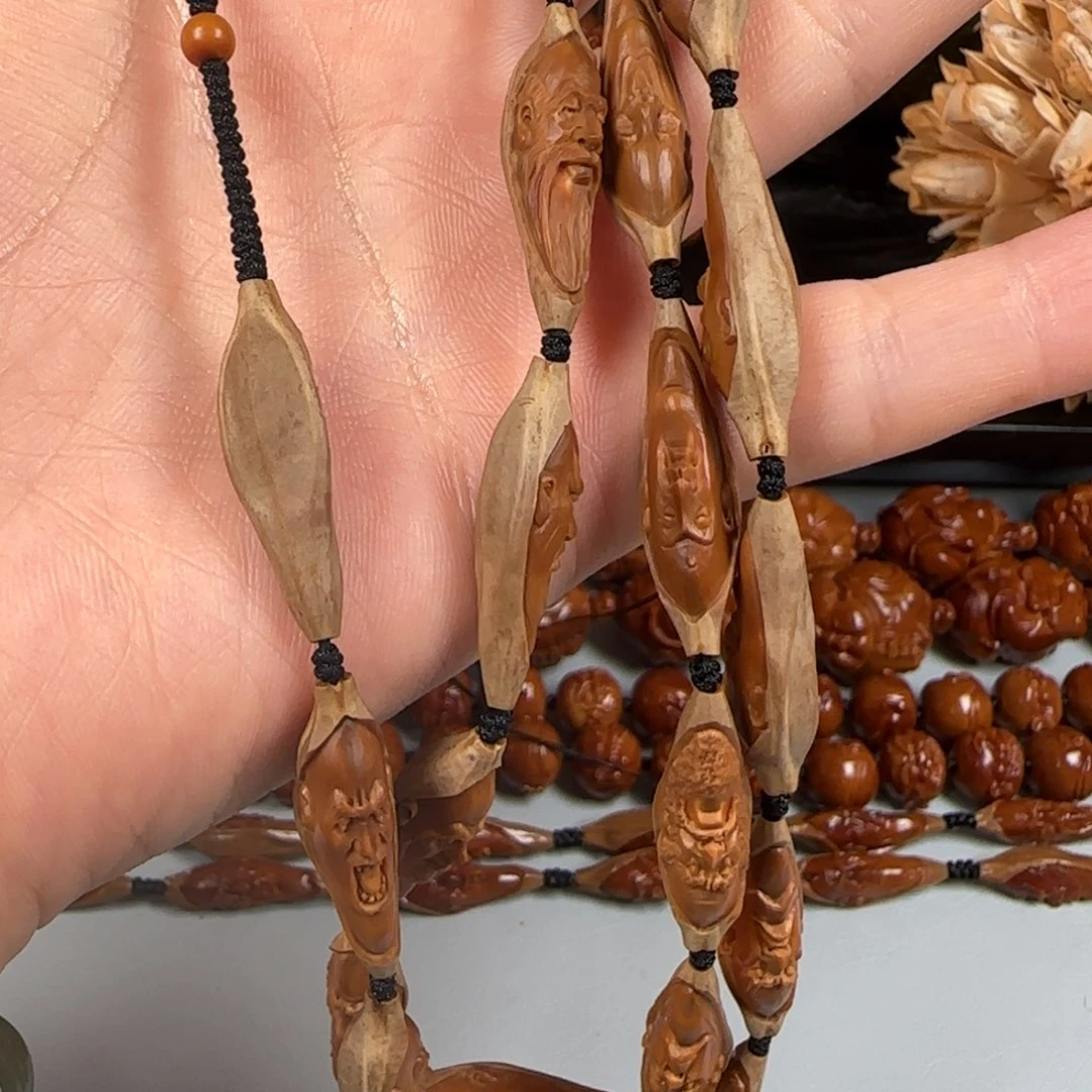 橄榄核手串/手链玉明 0.8柳叶核十八罗汉脖挂
