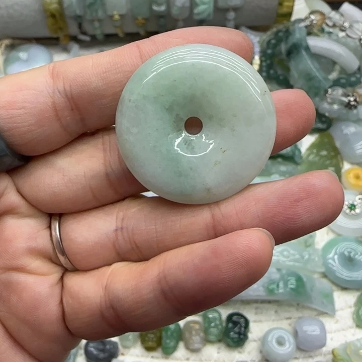 翡翠未镶嵌手链平安扣