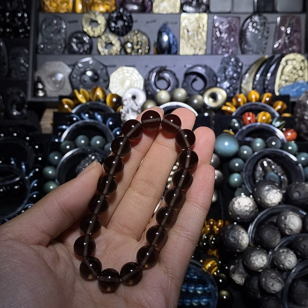 随***c黑曜岩未镶嵌手链