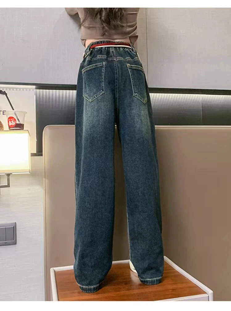 新款新品女士修身高腰牛仔裤