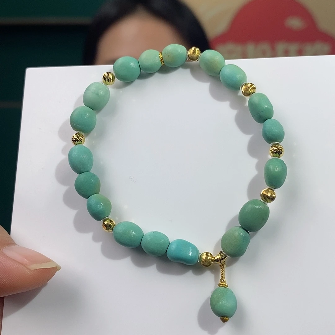 绿松石18K金镶嵌珠宝奇石