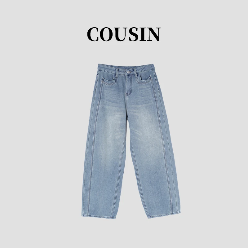D.cousin 冬季加绒独家调色无弹牛仔弯刀裤#15095