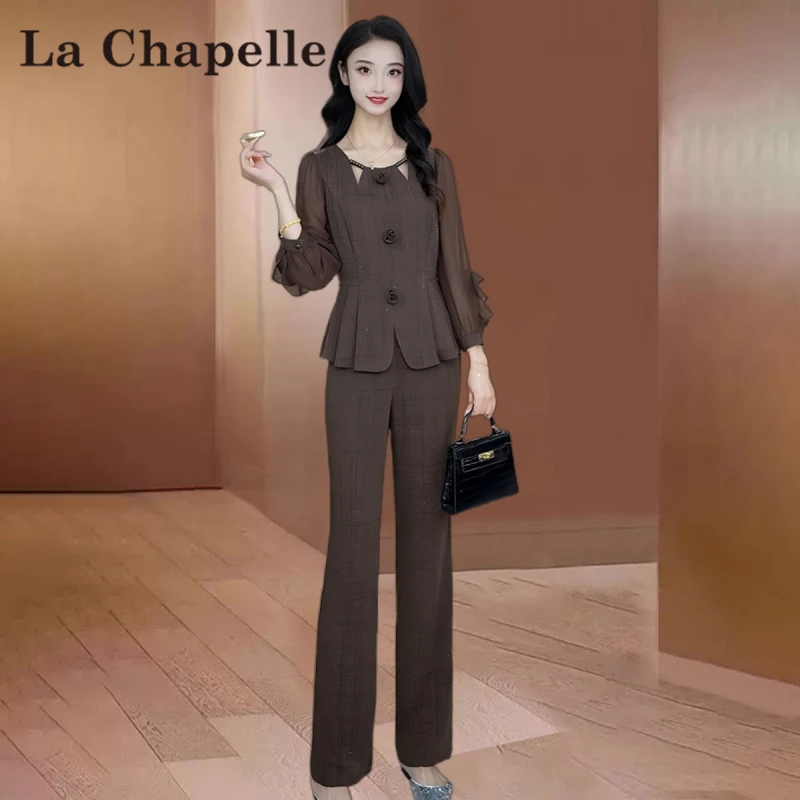 【拉夏】品牌阔太太显瘦时尚套装女2025早秋新款洋气轻奢爆款两件套