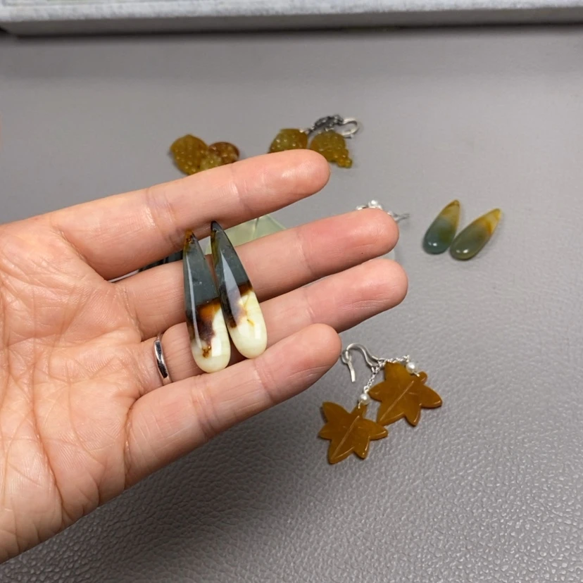 【闪购商品】蛇纹石玉未镶嵌挂件耳饰耳环项链