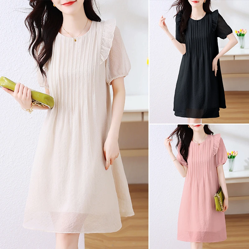 2025年新款小个子甜美清新减龄肌理感薄纱娃娃裙