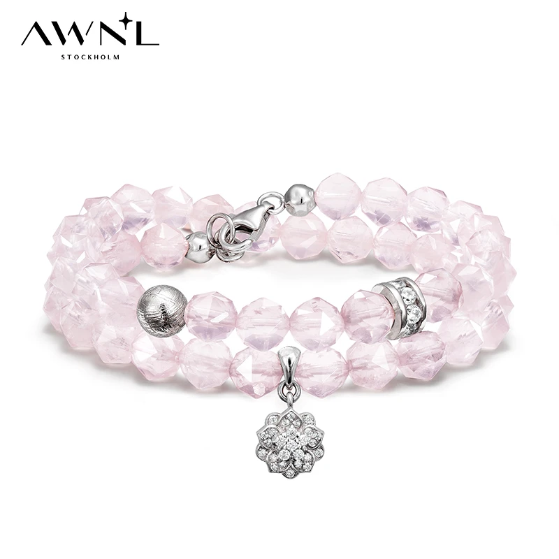 北欧三色星际M陨粉晶手链女款水晶多圈手串气质轻奢百搭精致礼物