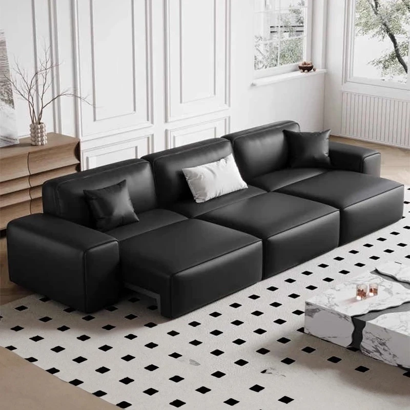 【智能豆腐块沙发】意式极简电动功能客厅真皮沙发小户型豆腐块沙发