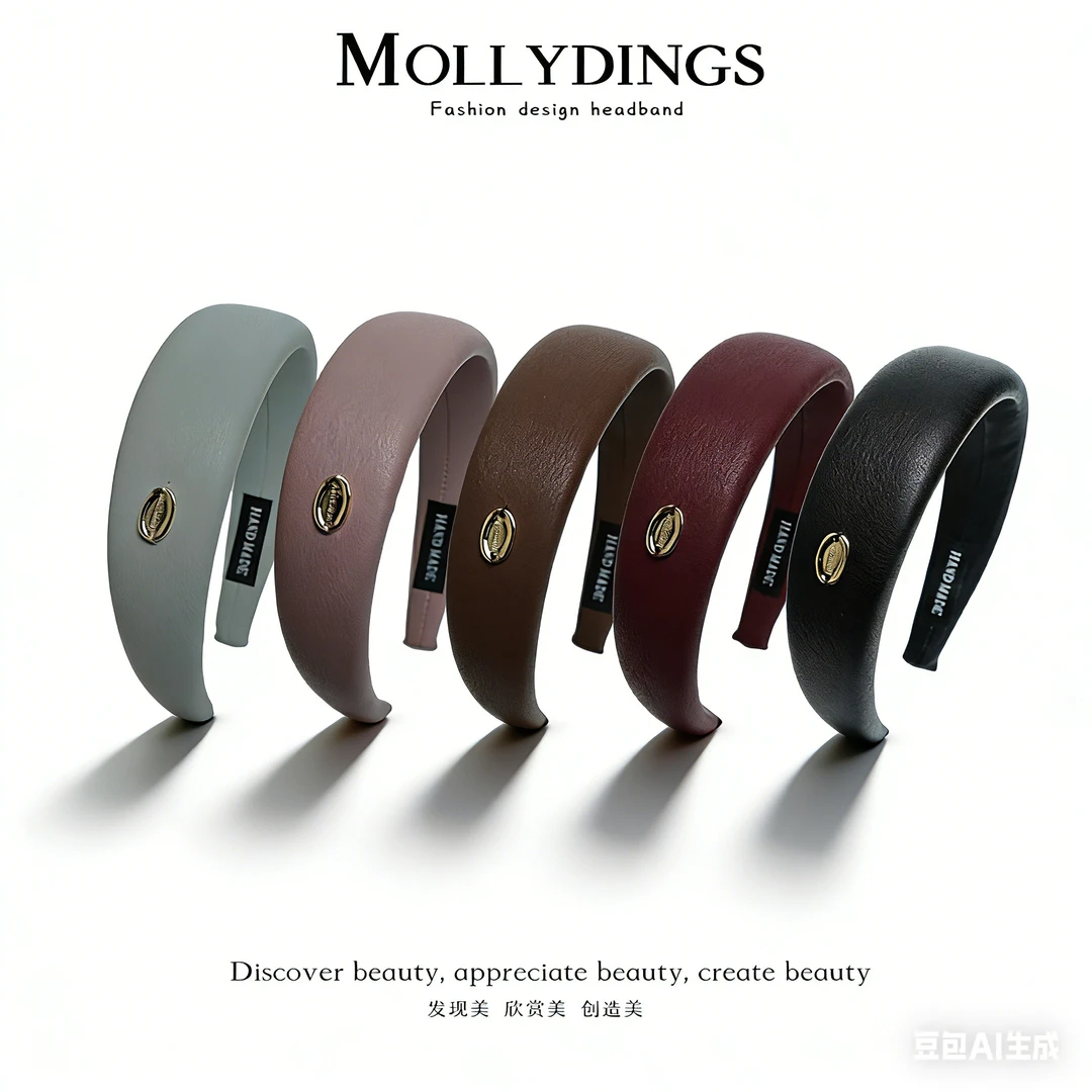 法式复古皮质宽版纯色气质高颅顶头箍女新款温柔秋冬简约洗脸头箍
