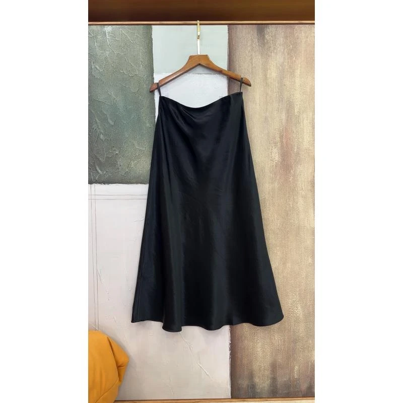 【25229】醋酸半身裙女新款直筒高腰半裙中长款气质显瘦a字裙