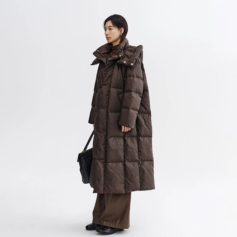 【折客优品】连帽长裤羽绒服女休闲立领宽松简约防风保暖御寒外套