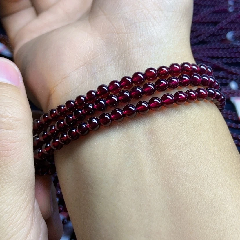 【闪购商品】石榴石手链未镶嵌4.5毫米