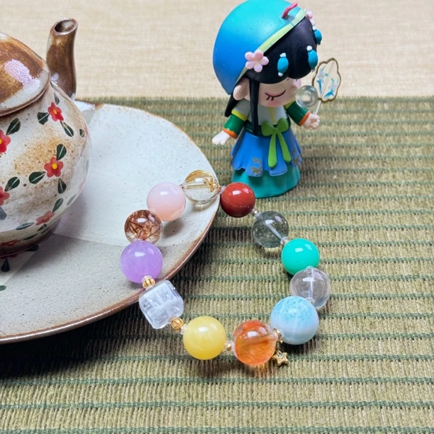 【玉涵珠宝】18k天然水晶多宝手串十二繁星2683