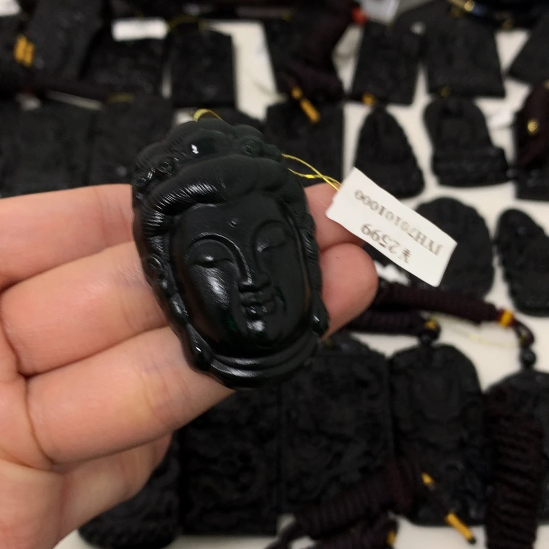 天然缅甸a货钢琴黑挂件