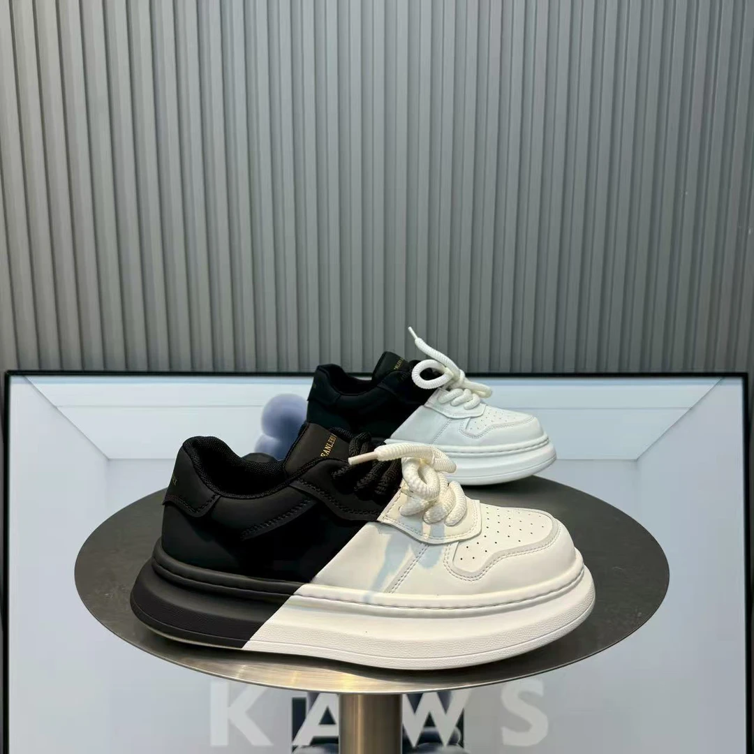 系带小众增高时尚休闲鞋百搭潮鞋ins秋季单鞋连体衣时尚厚底男士