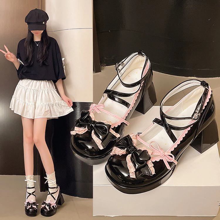 奶芙派对2.0中跟防水台Lolita鞋 曲琪饼干原创可爱甜美日系单鞋女