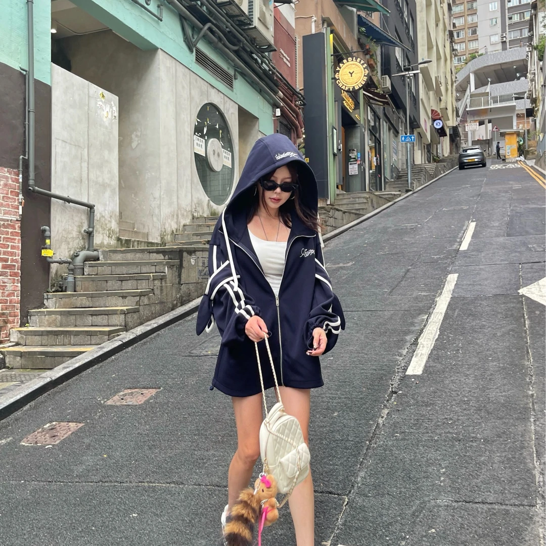 【陶格】韩系纯色设计感小众宽松休闲百搭连帽外套TG25C3C2819