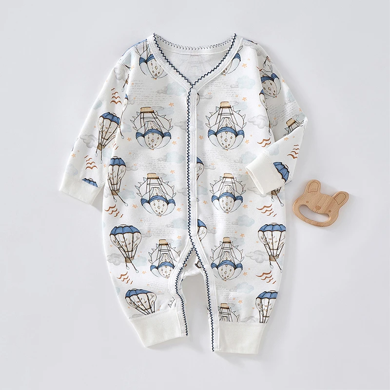 婴儿衣服春秋款纯棉新生儿无骨保暖哈衣出生幼儿宝宝哈衣A