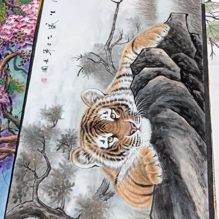 国画勇*作品原文春游赏秋