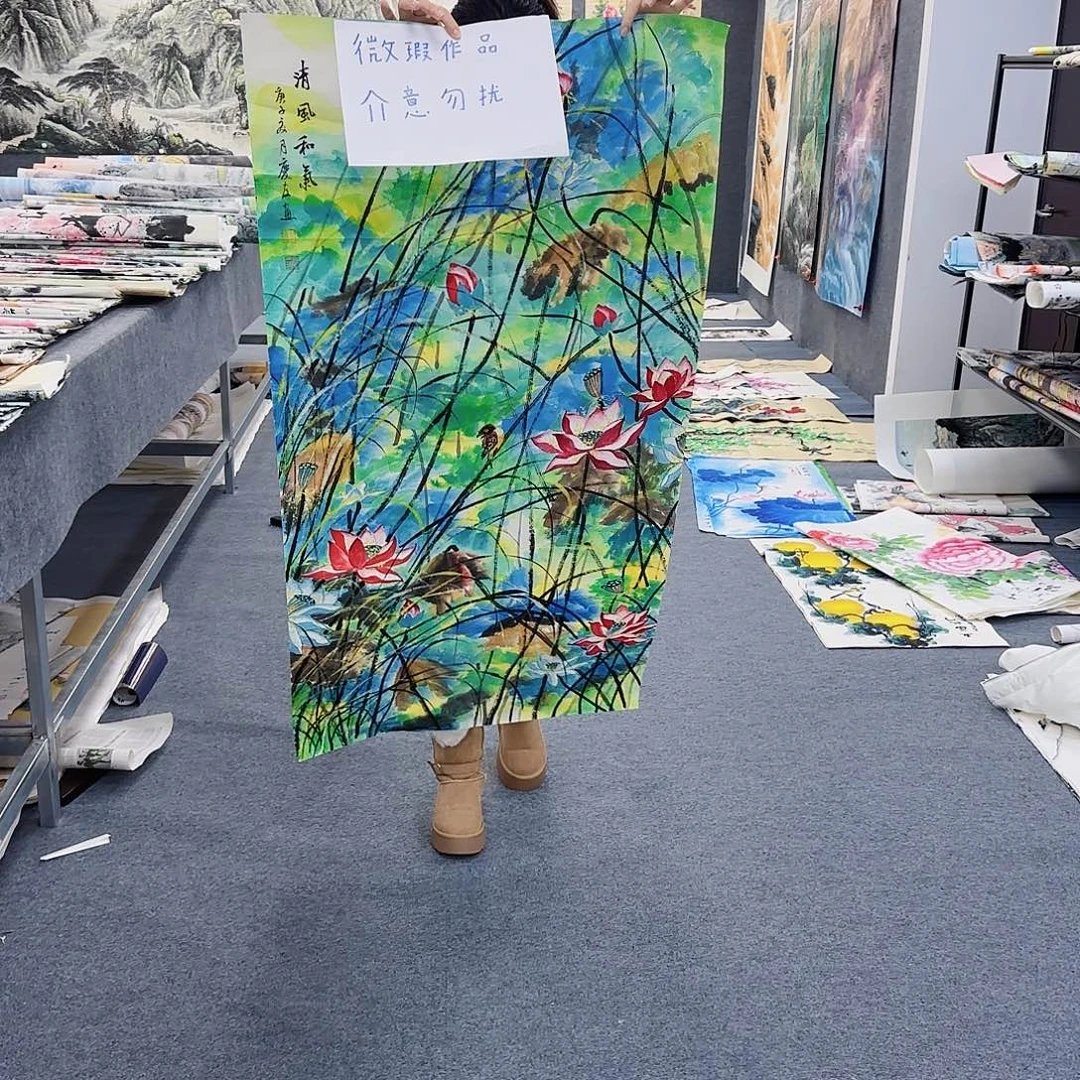 国画作品小姐姐放漏中
