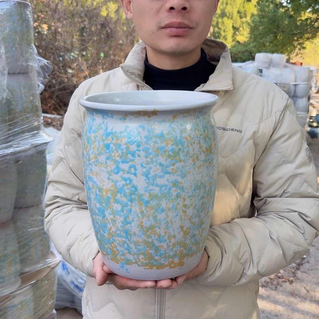 紫砂花盆口20高25（一个姹寂蓝