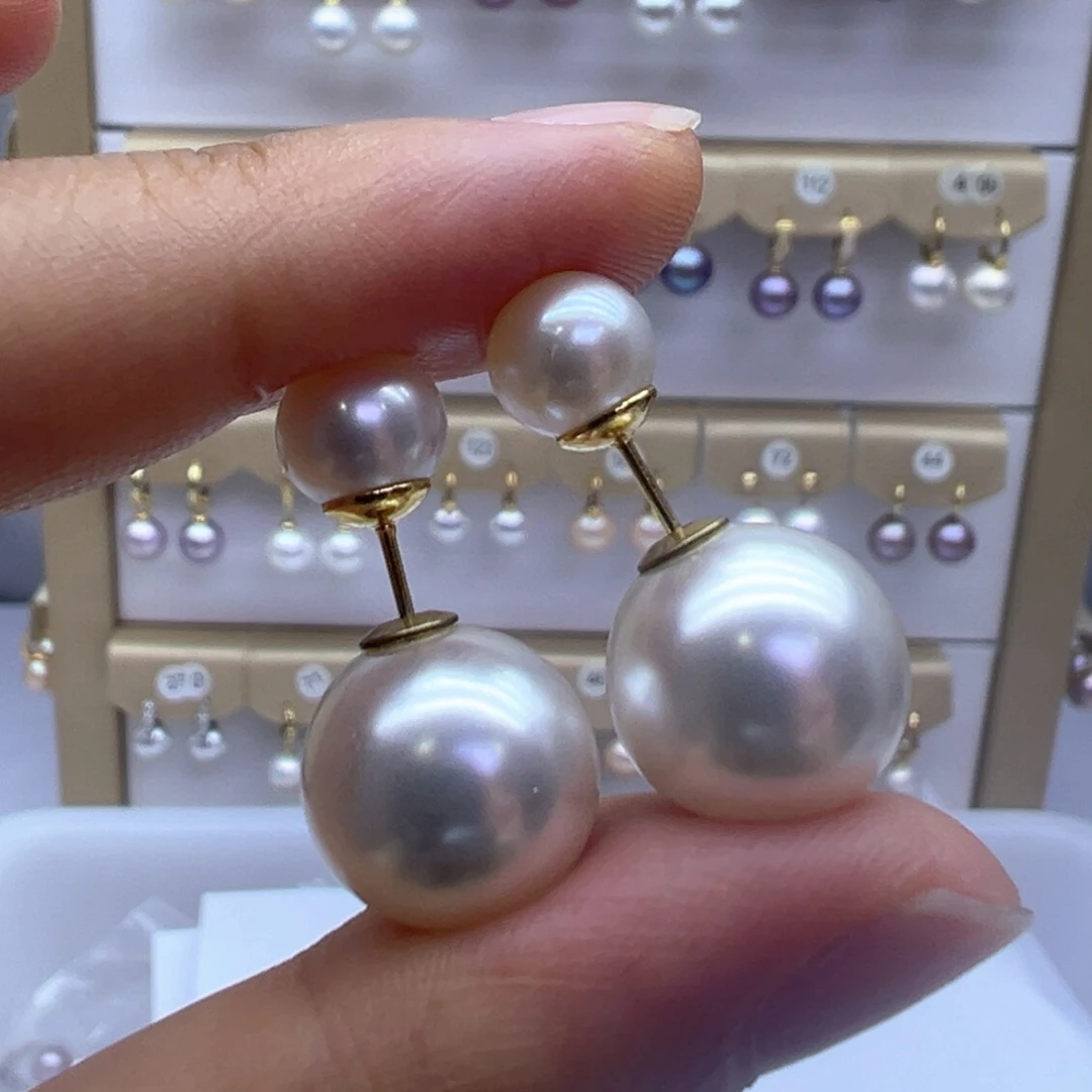 银S925镶嵌淡水珍珠耳饰