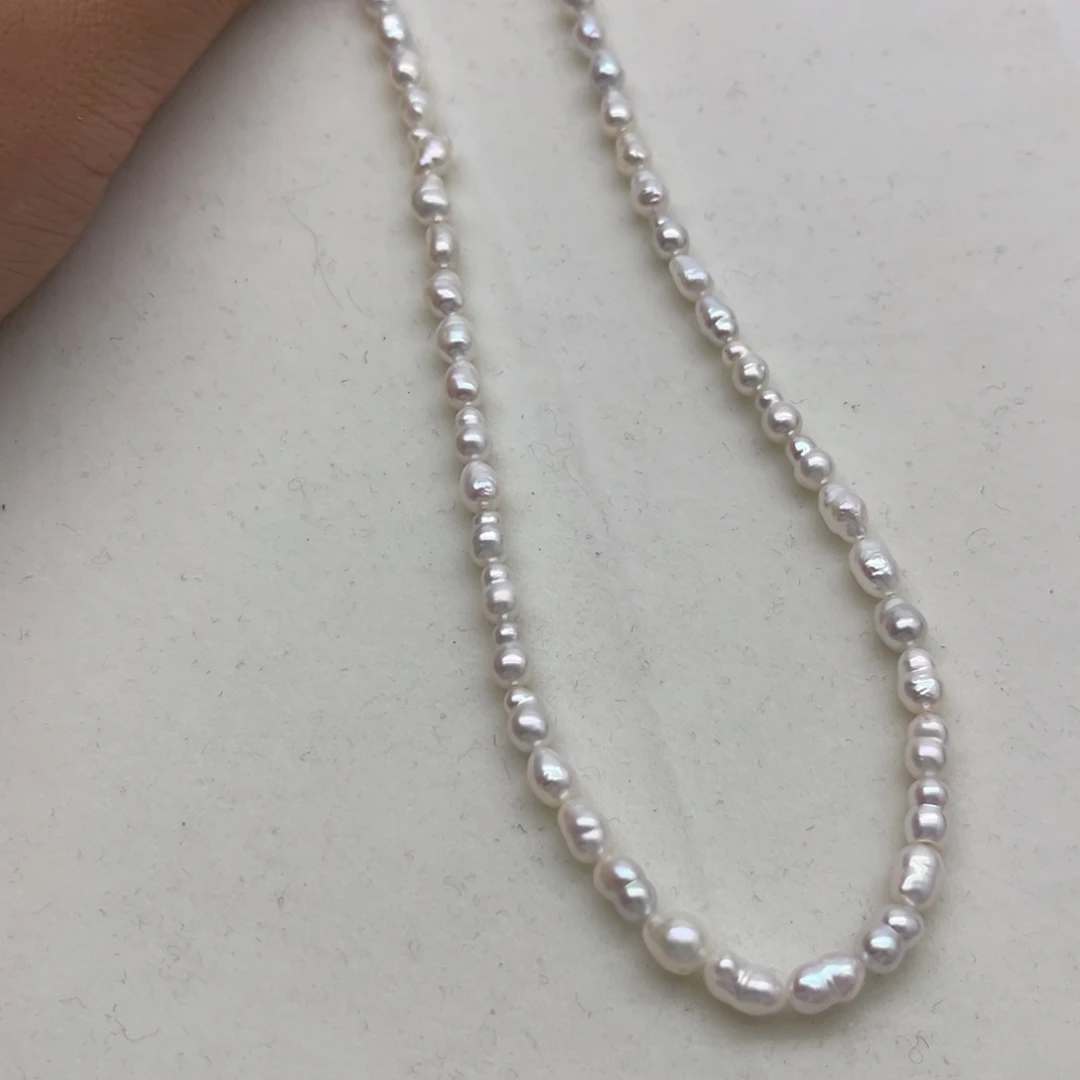 淡水珍珠项链银S925镶嵌