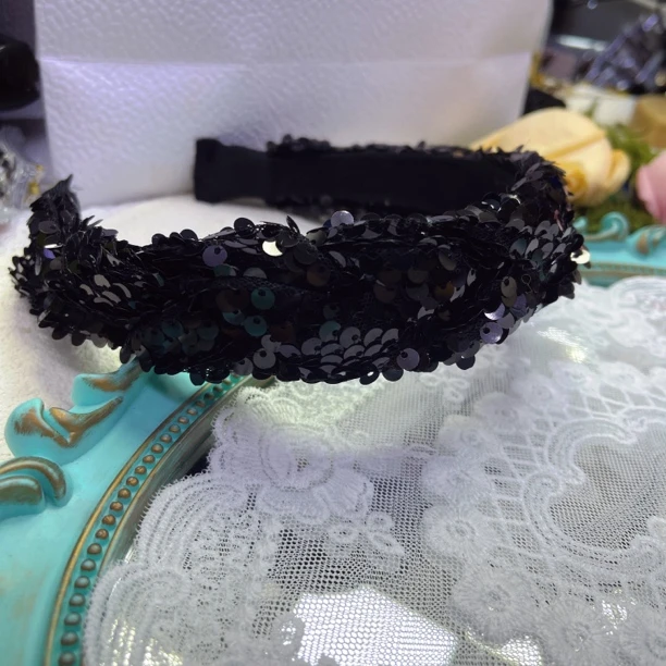 元素家原创少女风欧美风原创设计民族风发箍手工编织黑色简约头饰