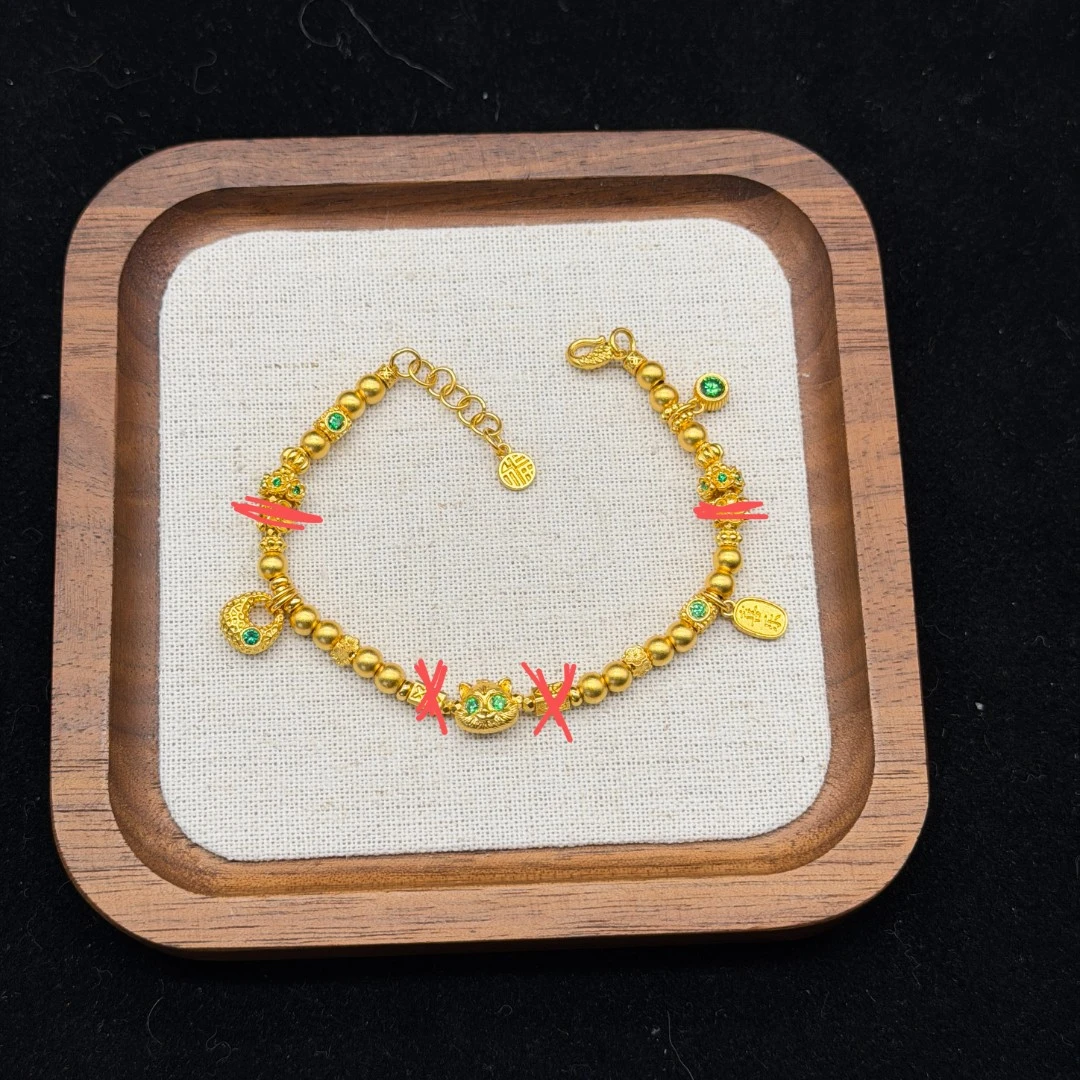 2、足金999镶嵌款DIY手链预估17.47g多退少补-趴菜宝子专拍