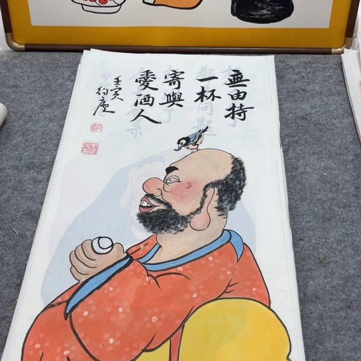 国画手绘禅意画一物一拍