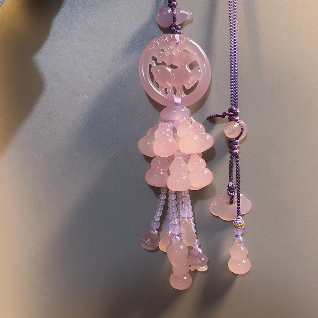 憨***豆玛瑙/玉髓未镶嵌车挂汽车挂件