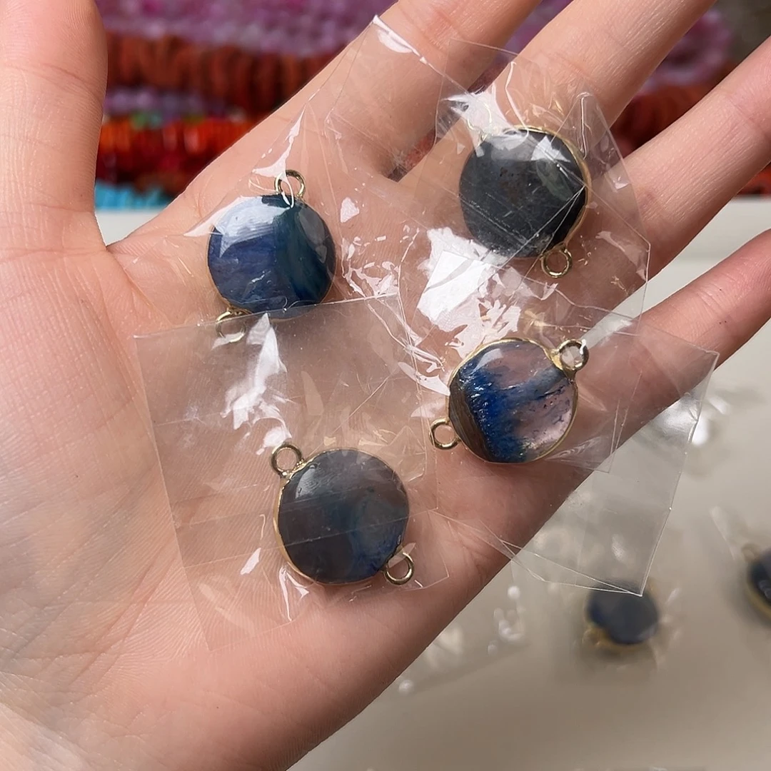 玛瑙/玉髓合金珠宝半成品N351。天然玛瑙吊坠四个