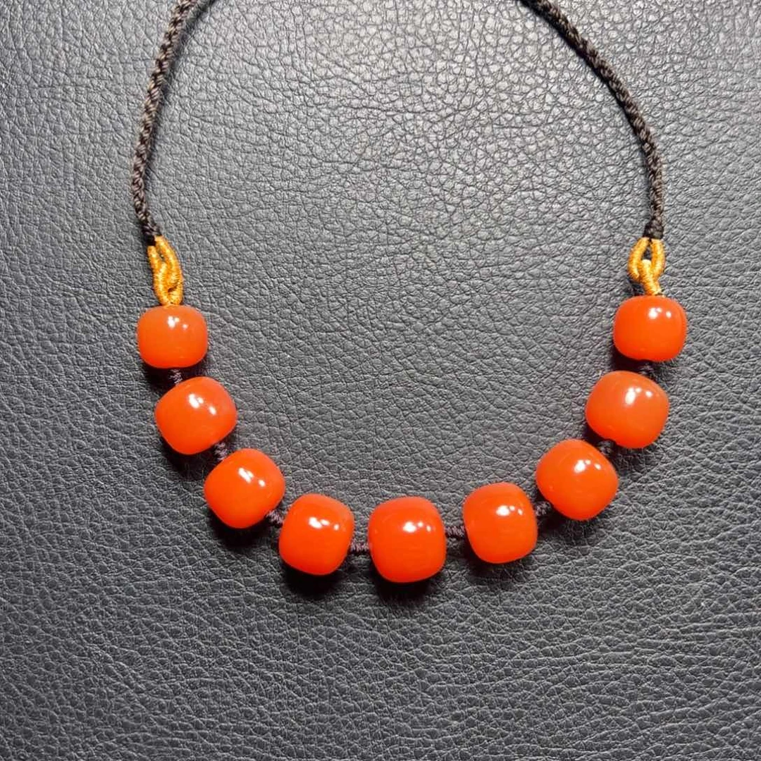 南红玛瑙未镶嵌13-11老型锁骨链